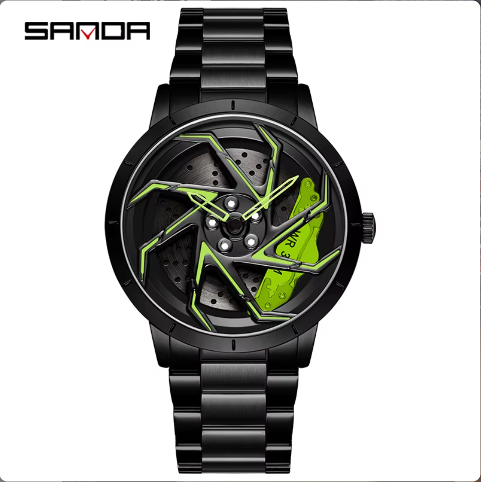 SANDA P1088 – Car Rim Style Steel Watch | Quartz Movement