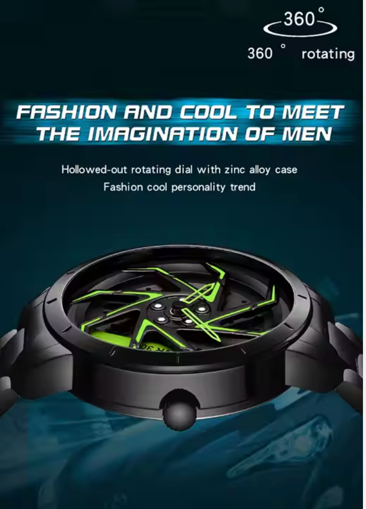 SANDA P1088 – Car Rim Style Steel Watch | Quartz Movement