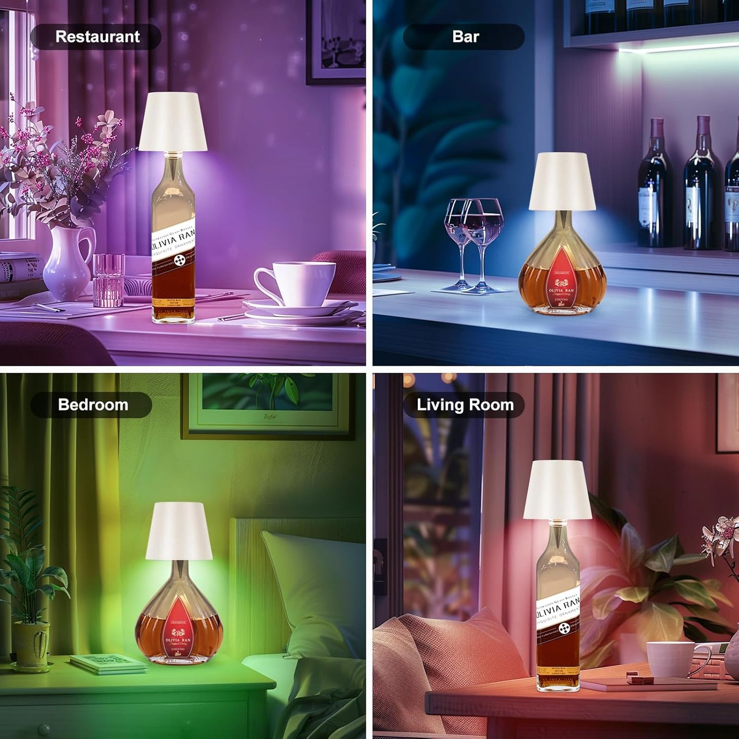 ThinkStore™ New Wireless Bottle Light RGB LED Light with Dimmable Remote Control.