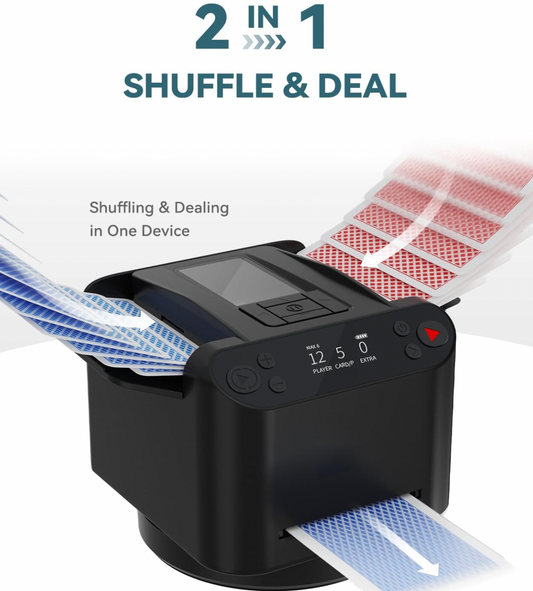 Smart Card Shuffler for Poker, UNO & More – 12 Players